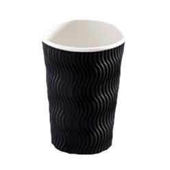 Paper Cups, Size 350ml, could be used for hot/cold beverages, with a textured outer to improve heat isolation, Eco Friendly