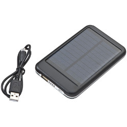 4000mAh solar power bank with USB charger lead.