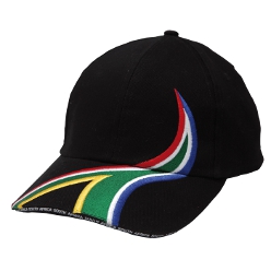6 Panel SA Swirl Cap, Low profile, structure 6panel, Pre-curved embroidered peak, Heavy brushed cotton fabric, Brass buckle & tuck-in turn closure.