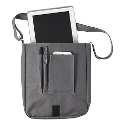 190T, 600D polyester + padding shoulder / tablet bag, flap with Velcro closure, adjustable shoulder strap, organiser under flap