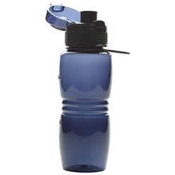 600ml push button clip top tritan water bottle, features: indented grip area, flip up lid, wide opening screw- off lid, carry loop, AS plastic