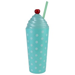 A 600ml Sundae Tumbler with swirl cap, cherry and straight straw that is available in various colours that can be customised with Printing with your logo and other methods.