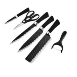 Stainless Steel non scratch knive set with scissor and vegetable peeler.