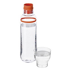 plastic water bottle with cup cap, silicone lid
