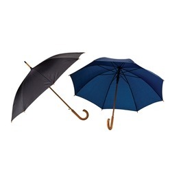 8 Panel Rain Umbrella with brown hooked handle and rod