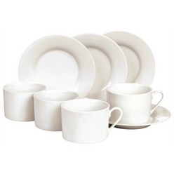 8pc white cup and saucer set