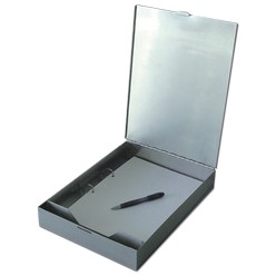 Not all files are made equally and this 80mm file is no different. If you are looking for a strong and secure method of storing your information, then this selection of A4 Closeable Square Files is perfect. With a 1mm Aluminium this file can take the punch and come out the other side with flying colours. Choose a configuration of either 2 or 4 D ring to suite your specific need. Make use of branding in the form of either embossing, engraving, digital printing or die-cutting. 