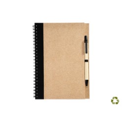 Spiral bound notebook, 70 sheets of lined recycled paper
