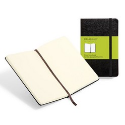 240 pages, thread bond, rounded corners, acid free paper, bookmark, elastic closure and an expandable inner pocket with Moleskine history booklet