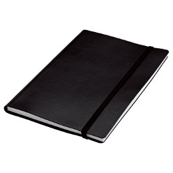 A5 Journal with Elastic band closure 80pages: Black cover, Elastic band closure doubles as a bookmark, 80 lined pages