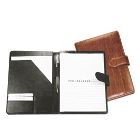 Italian leather A5 Folder with pen loop, business card/Credit card pockets, gusseted filing pocket, holds A5 pad - pad included, pen not included