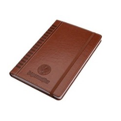 A5 Journal with Elastic Closure, Thermo PU Cover Ribbon Page Marker Number of Pages : 80