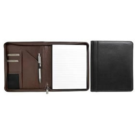 Italian leather A5 folder with, pen loop, business card/credit card pockets, filing pocket inside cover, holds A5 pad - pad included, pen not included
