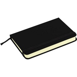 A6 Notebook with pu cover and 160 classic cream-coloured, lined pages, Thread-sewn binding with elastic closure