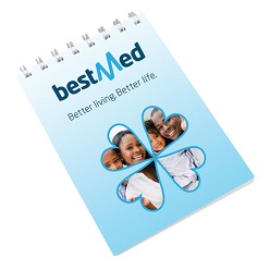 A6 Hudson Spiral Bound Notepad, 50 Pages, Ringwire on the top