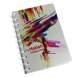 A6 Metal Spiral Bound Notebook, 50 Pages, Ringwire on side