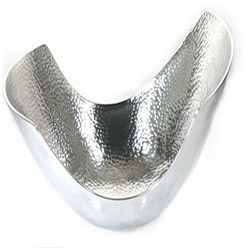 Abstract bowl made from hammered aluminium