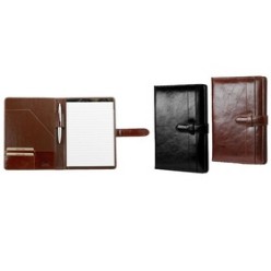 Leather, Tab Closure, Holds A5 Pad - Pad included, Business Card / Credit Card Pockets, Filing Pocket, Pen Loop