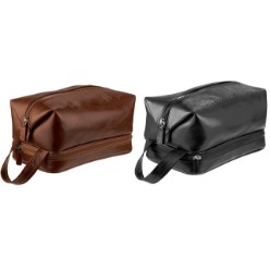Genuine Leather , Main and Bottom Zip Sections, Gift Boxed