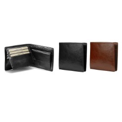 Genuine Leather, Inner Flap for License Card, bank Note Section, Coin Pockets, Gift Boxed 