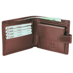 Genuine Leather, Bank Note Section, Coin Section 4 Credit Card Pockets, Gift Boxed