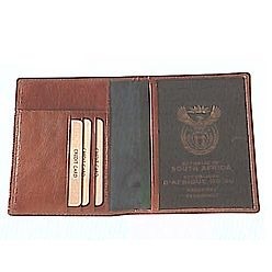 Italian Leather with business card pockets, credit card slots and passport book pocket