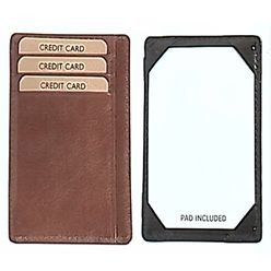 Italian leather pocket paper jotter with credit card pockets