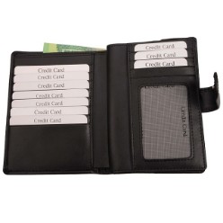 Genuine Leather, Bank Note Section, 12 Credit Card Pockets, Passport Holder, Gift Boxed 