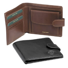 Italian leather Wallet with banknote section, credit card pockets, coin pocket, in gift box