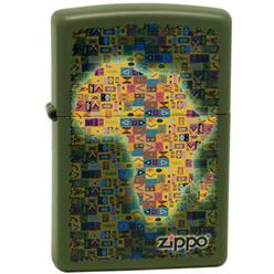Zippo lighter with the African map inprint