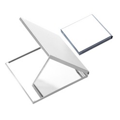 Aluminium square double sided compact mirror