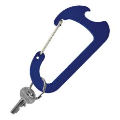 Aluminum carabineer clip with bottle opener