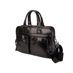 Italian Leather, Shoulder Strap, Front Storage Pockets, Fully Lined - Computer / iPad Pockets, Fits 15 Laptop Computer