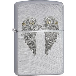 Zippo lighter with angel wings engraved on it