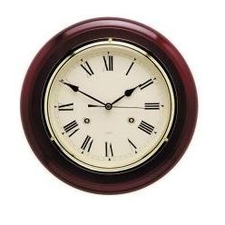Going for a vintage office environment? Then these Antique Mahogany wall clocks are the ideal feature to need to complete a vintage aesthetic. It has teardrop shaped hands, uses roman numerals and small additional details to accompany the golden face frame to tell time. These wall clocks are 285mm in diameter and is available with customised dials.