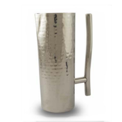 Stainless steel, hammered water jug