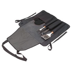 Braai apron includes 3 bray tools and glove, apron in 600D polyester