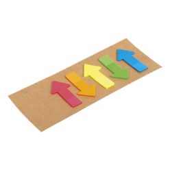 cardboard wit five colours of sticky notes arrow shaped, 25 pieces