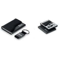 PU & iron business card holder, PU & aluminium alloy keyholder, presentation box