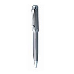 Twist action metal Ballpen with chrome clip and trims, clip ends in ball, Parker type refill, with black ink