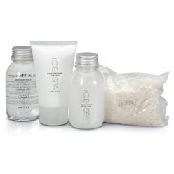 Fragrance: ice spa, 1 x 75m body lotion, 1 x 115ml bubble bath, 1 x 115ml shower gel, 1 x 200g bath crystals, presentation box