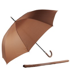 This Auto Open Single Layer Golf Umbrella with Rubberised Hook Handle has the Dimensions: 106cm x 28cm x 21.5cm, Qty Per Carton: 24 Unit, Carton Weight: 15.5KG which is available in colours from black, dark blue and brown that can be customised in printing, heat transfer and sublimation