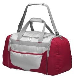 Jacquard with a Velcro handle, adjustable shoulder strap, metal zip pullers, flat front zip pocket, side zip compartment.