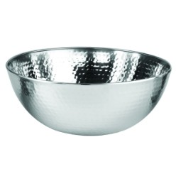 Serve up your delicious salads with this stylish and sophisticated beaten stainless steel round bowl. Ideal for serving up breads or salads at your next dinner party of as a centre piece on your coffee or dining room table. Stainless Steel