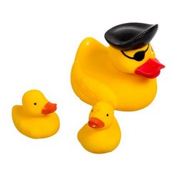 Baby Bath Vinyl Pirate Duck Set  that is 3 Pieces