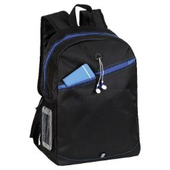Backpack with contrast colour diagnal zip