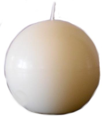 Candle in the shape of a ball, frangranced and unfragranced available