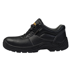 SABS and CE EN ISO 20345 Approved safety shoe with genuine leather upper and dual density PU sole. This durable shoe has a steel toecap with impact protection of 200 joules and is heat resistant up to 90C. Anti-Static removable inner sole, Oil resistant, Slip resistant, Shock resistant