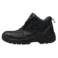 SABS and CE EN ISO 20345 Approved safety boot with genuine leather upper and dual density PU sole. This robust boot also has a steel toecap with impact protection of 200 joules and is heat resistant up to 90C. Anti-Static easy removable inner sole, Oil resistant, Slip resistant, Shock resistant