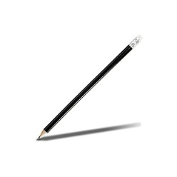 Sharpened wooden HB pencil with eraser